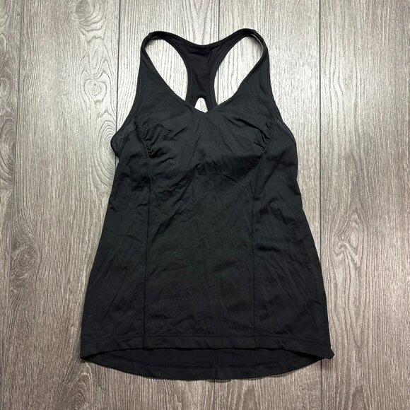 Lululemon Get Fit Black Strap Back Tank Top Medium Gym - Picture 1 of 7